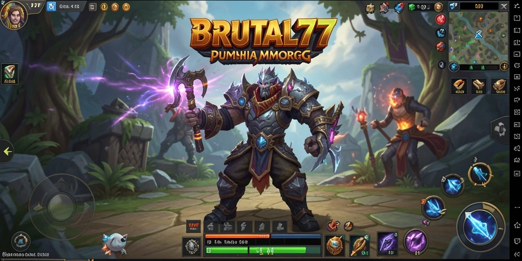 Screenshot game BRUTAL77 menampilkan aksi seru di dunia MMORPG.
