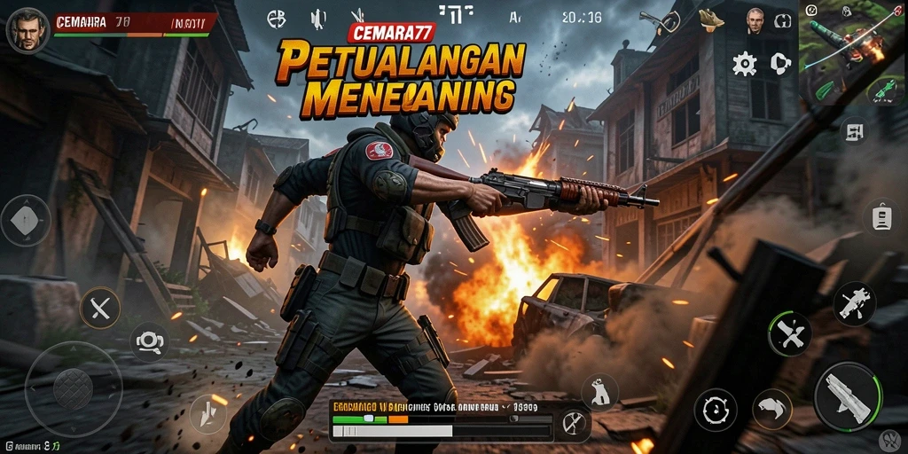 Tampilan gameplay seru dan aksi mendebarkan di CEMARA77.