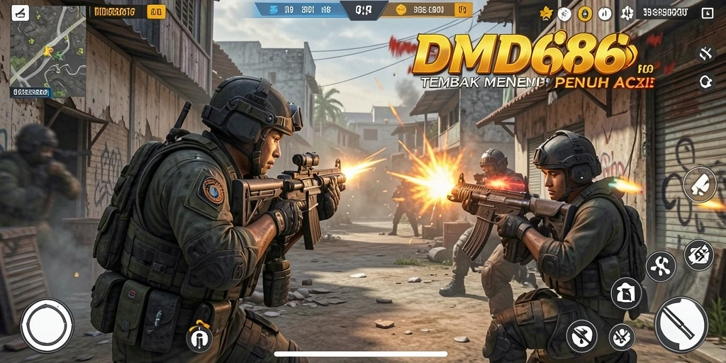 Tampilan gameplay DMD686 yang menegangkan dan seru.