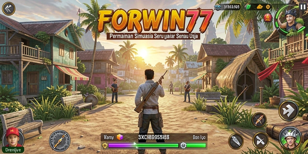 Tampilan gameplay menarik dari FORWIN77 yang menunjukkan interaksi karakter.