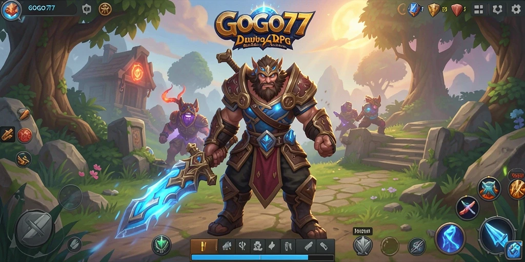 Tangkapan layar gameplay menampilkan pertarungan mendebarkan di GOGO77.