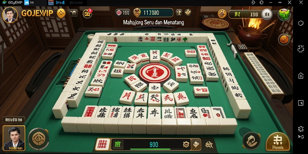 Tampilan gameplay GOJEKVIP dengan grafis Mahjong yang memukau.