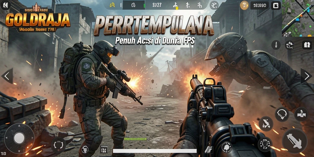 Tampilan gameplay FPS yang menegangkan dan mendebarkan.