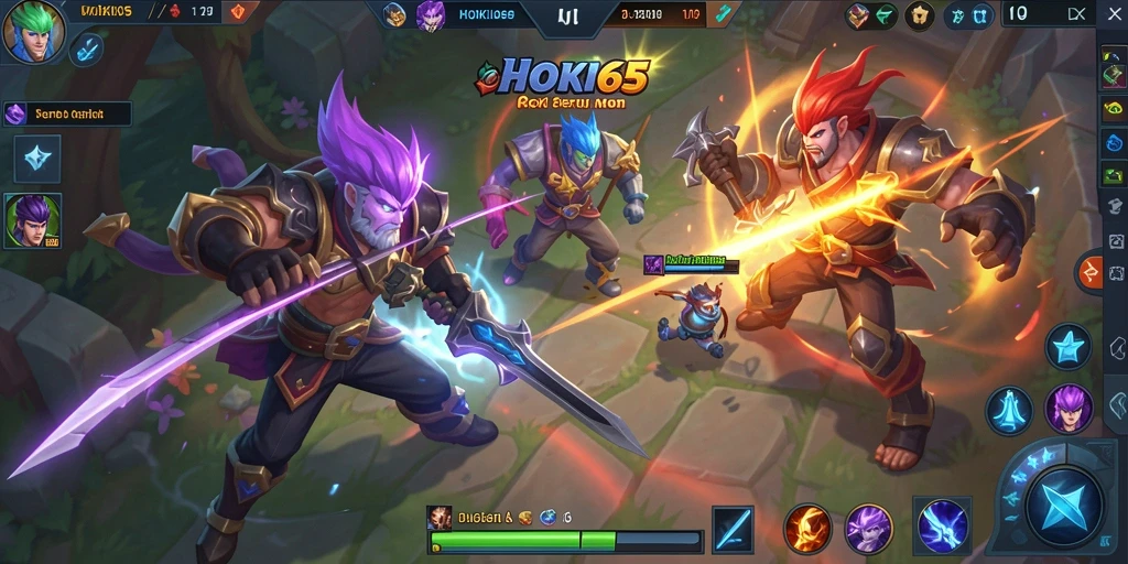 Gameplay seru dalam pertempuran MOBA HOKI65.