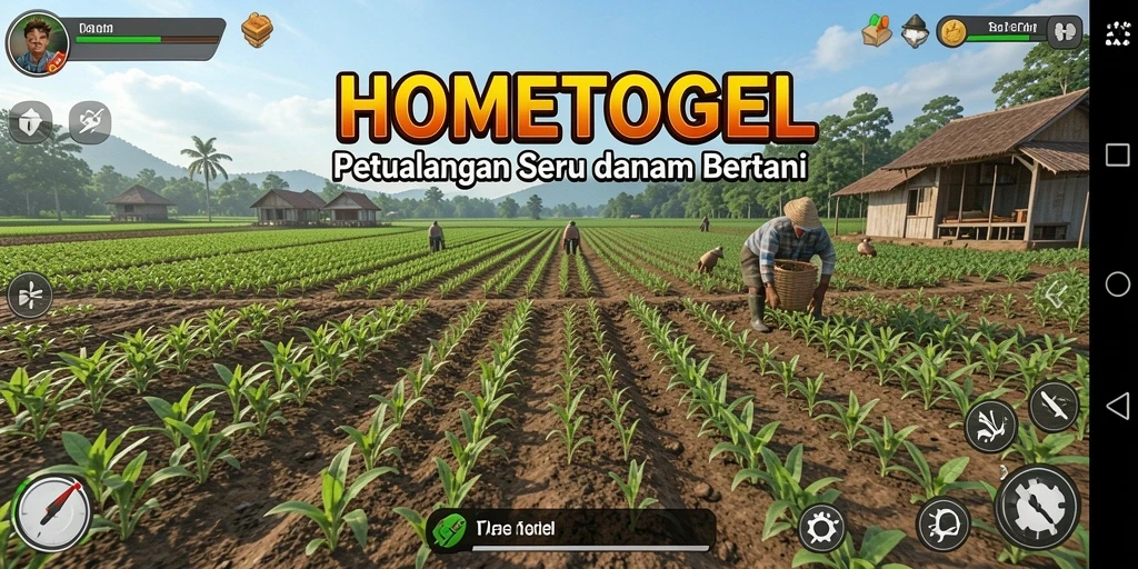 Screenshot HOMETOGEL menampilkan gameplay bertani yang seru dan interaktif.