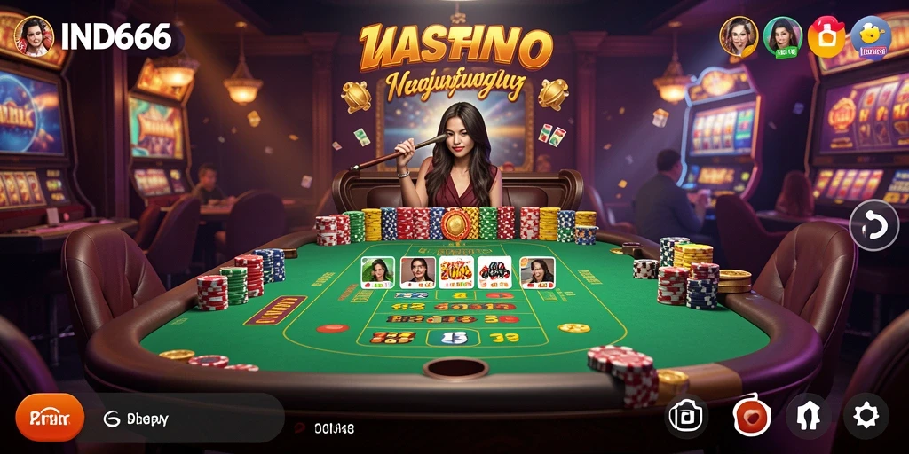 Tampilan gameplay Kasino yang seru dan mendebarkan di IND666.