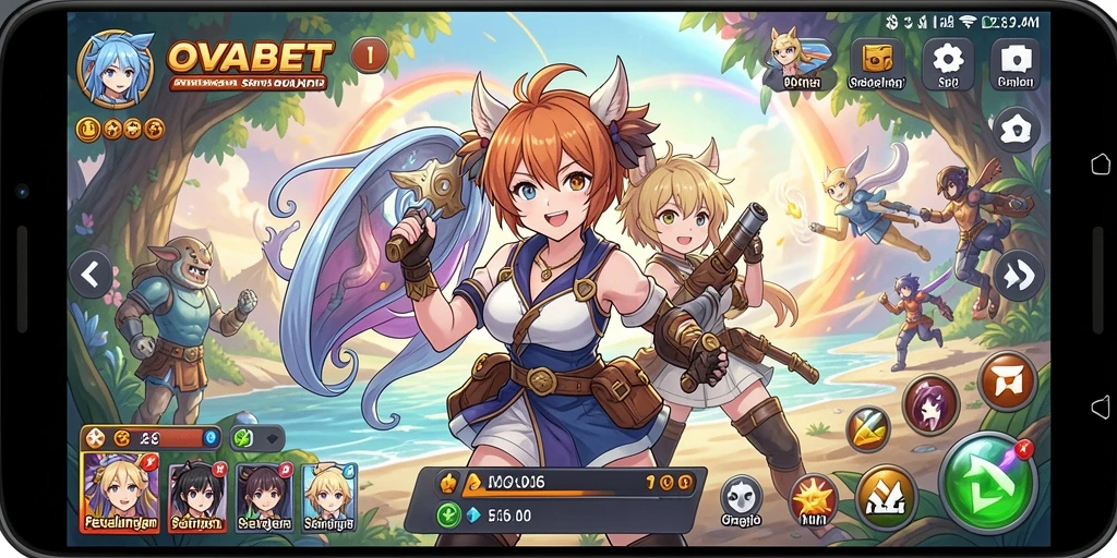 Tangkapan layar utama OVABET menampilkan aksi seru dalam gameplay Anime.