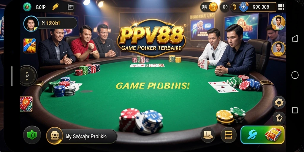 Tampilan gameplay Poker yang mendebarkan di PPV88.
