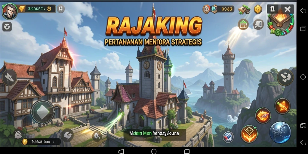 Tampilan menakjubkan dari gameplay Tower Defense yang intens.