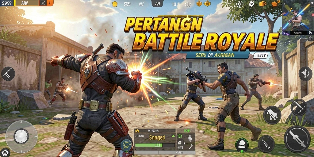 Tampilan gameplay S9S9 dalam pertempuran seru Battle Royale.