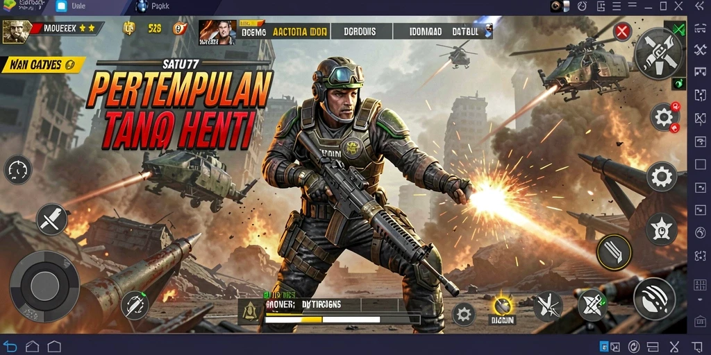 Tampilan gameplay SATU77 dengan aksi pertempuran yang intens.