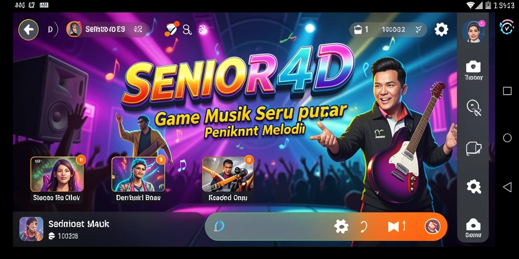 Tampilan gameplay SENIOR4D yang menampilkan serunya bermain musik.