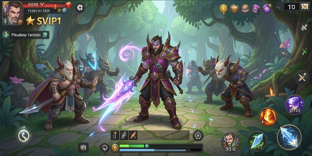 Screenshot utama SVIP1 menampilkan pertarungan seru di dunia RPG.