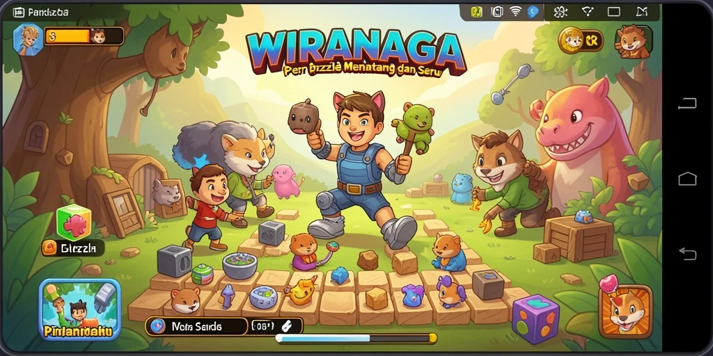 Tampilan gameplay dengan berbagai teka-teki menantang di WIRANAGA.