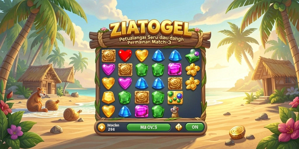 Screenshot gameplay ZIATOGEL yang penuh warna dan menarik.